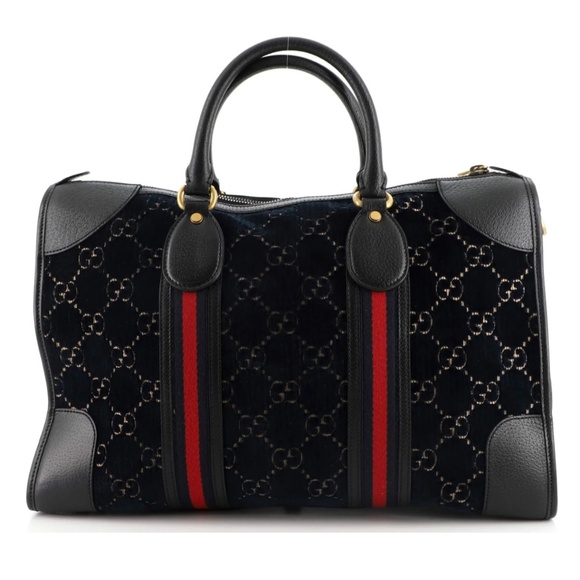 Gucci Convertible Duffle Bag GG Velvet Medium - Picture 4 of 6